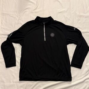 adidas Golf ClimaLite Linfield  National Black Quarter-Zip Sweatshirt XL